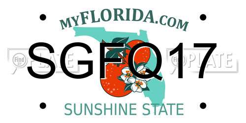 SGFQ17 Florida License Plate