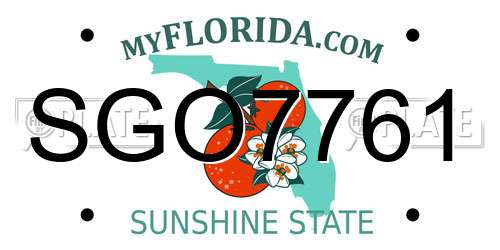 SGO7761 Florida License Plate