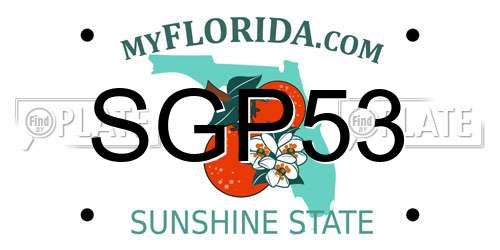 SGP53 Florida License Plate