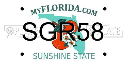 SGR58 Florida License Plate