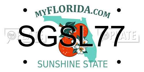 SGSL77 Florida License Plate