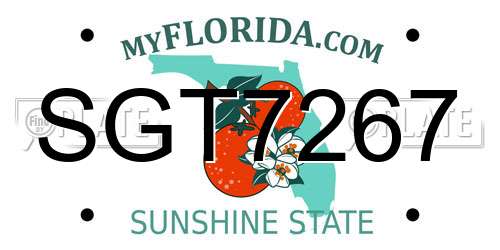 SGT7267 Florida License Plate
