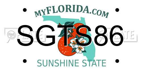 SGTS86 Florida License Plate