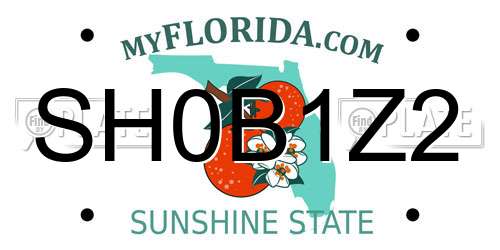 SH0B1Z2 Florida License Plate