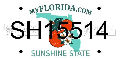 SH15514 Florida License Plate