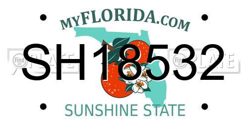 SH18532 Florida License Plate