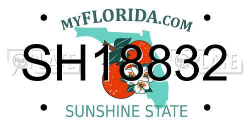 SH18832 Florida License Plate