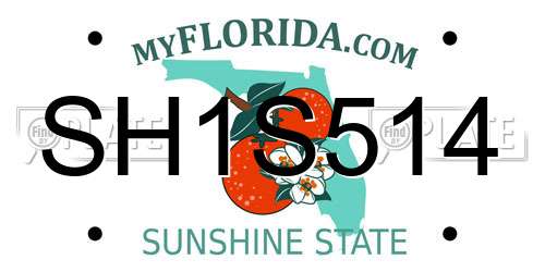 SH1S514 Florida License Plate