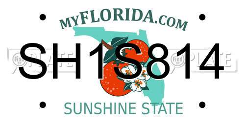 SH1S814 Florida License Plate