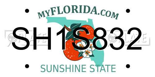 SH1S832 Florida License Plate
