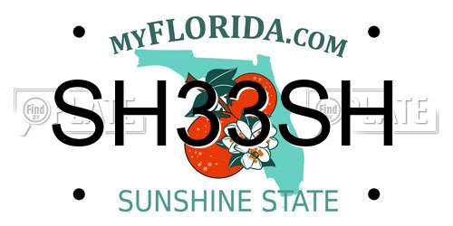 SH33SH Florida License Plate