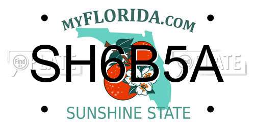 SH6B5A Florida License Plate