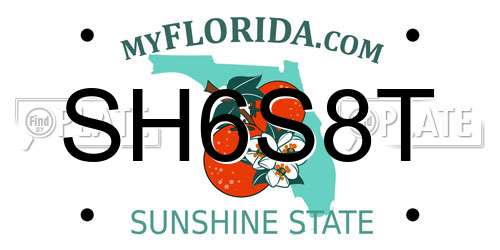 SH6S8T Florida License Plate