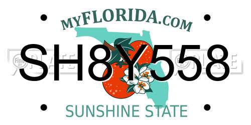 SH8Y558 Florida License Plate
