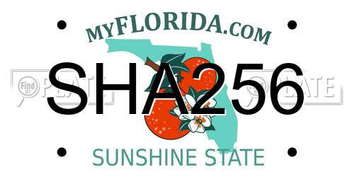 SHA256 Florida License Plate