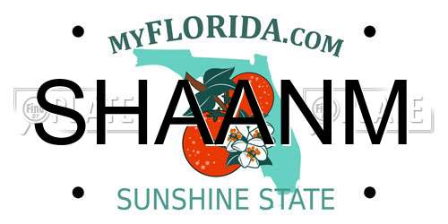 SHAANM Florida License Plate
