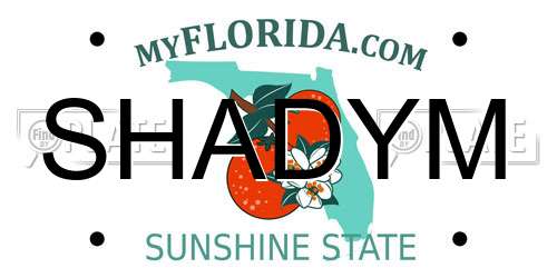 SHADYM Florida License Plate