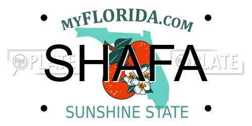SHAFA Florida License Plate
