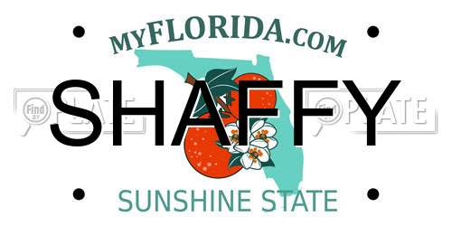 SHAFFY Florida License Plate