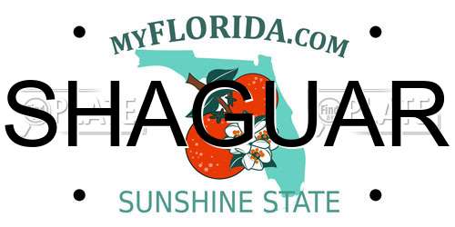 SHAGUAR Florida License Plate