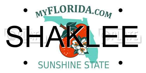SHAKLEE Florida License Plate