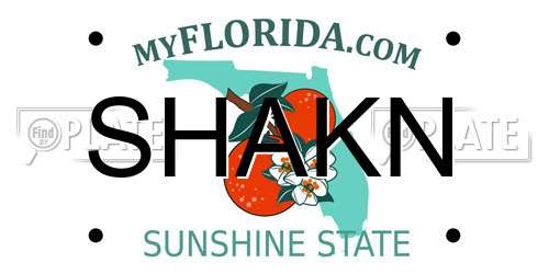 SHAKN Florida License Plate