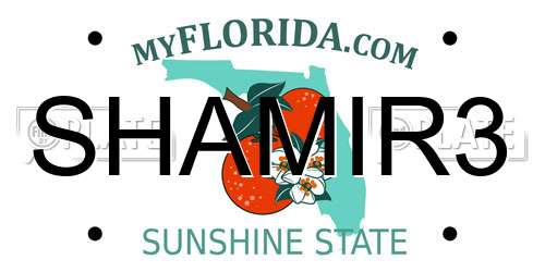 SHAMIR3 Florida License Plate
