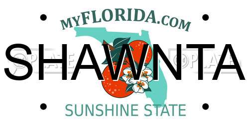 SHAWNTA Florida License Plate