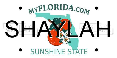 SHAYLAH Florida License Plate