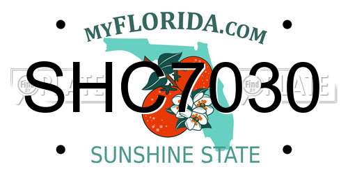 SHC7030 Florida License Plate