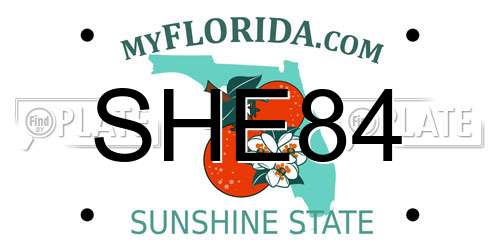 SHE84 Florida License Plate
