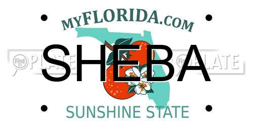 SHEBA Florida License Plate