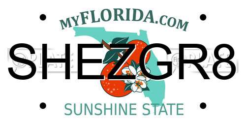 SHEZGR8 Florida License Plate
