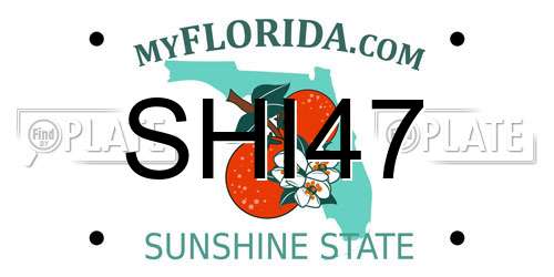 SHI47 Florida License Plate