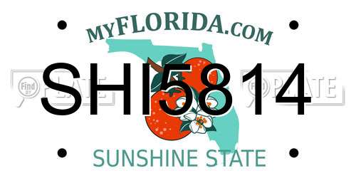 SHI5814 Florida License Plate