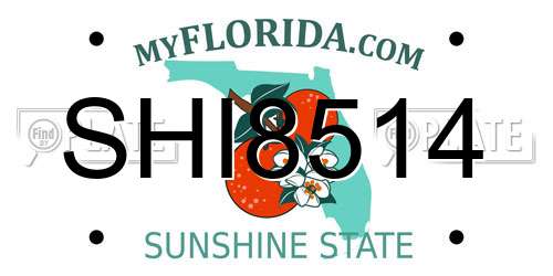 SHI8514 Florida License Plate