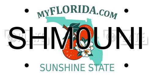 SHM0UNI Florida License Plate