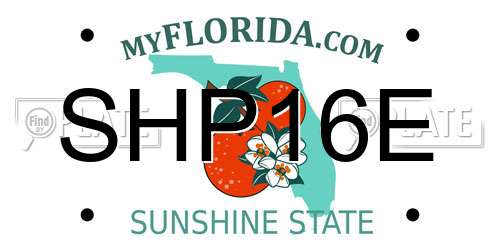 SHP16E Florida License Plate