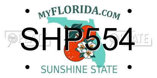 SHP554 Florida License Plate