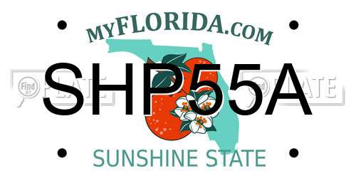 SHP55A Florida License Plate