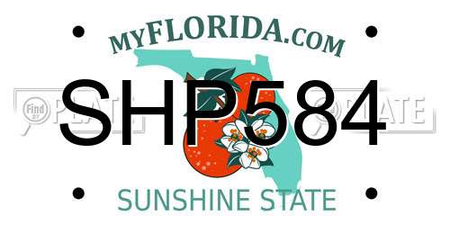 SHP584 Florida License Plate