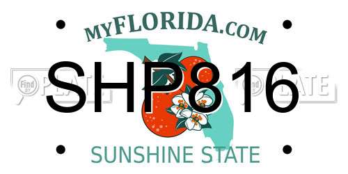 SHP816 Florida License Plate
