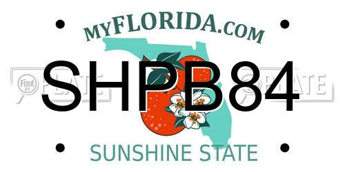 SHPB84 Florida License Plate