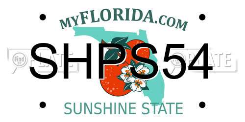 SHPS54 Florida License Plate