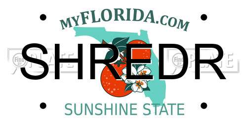 SHREDR Florida License Plate