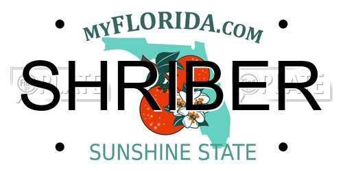 SHRIBER Florida License Plate