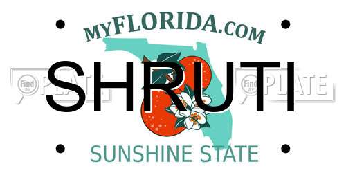 SHRUTI Florida License Plate