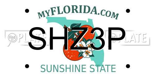 SHZ3P Florida License Plate