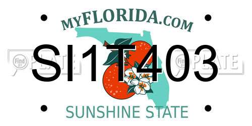 SI1T403 Florida License Plate