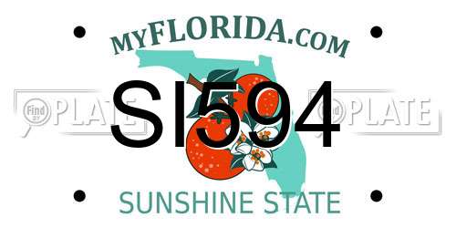 SI594 Florida License Plate